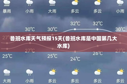 鲁班水库天气预报15天(鲁班水库是中国第几大水库)