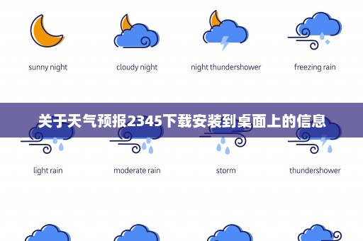 关于天气预报2345下载安装到桌面上的信息