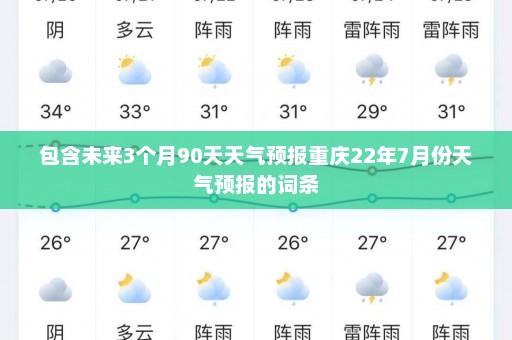 包含未来3个月90天天气预报重庆22年7月份天气预报的词条