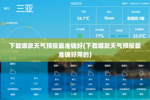 下载哪款天气预报最准确好(下载哪款天气预报最准确好用的)