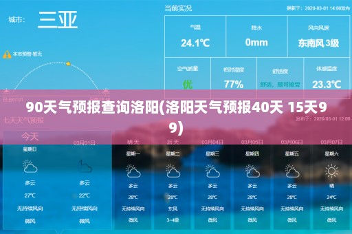 90天气预报查询洛阳(洛阳天气预报40天 15天99)