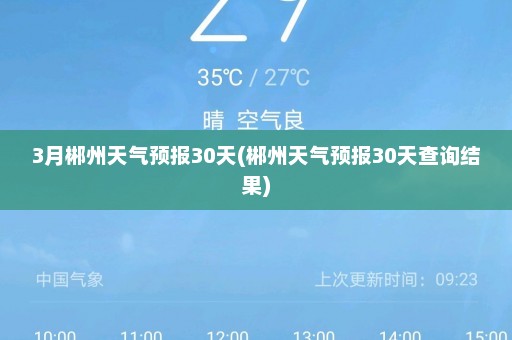 3月郴州天气预报30天(郴州天气预报30天查询结果)