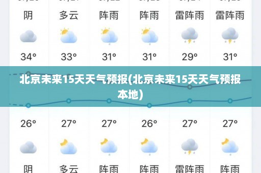 北京未来15天天气预报(北京未来15天天气预报本地)