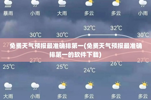 免费天气预报最准确排第一(免费天气预报最准确排第一的软件下载)