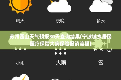 苏州西山天气预报30天查询结果(宁波城乡居民医疗保险大病保险报销流程)