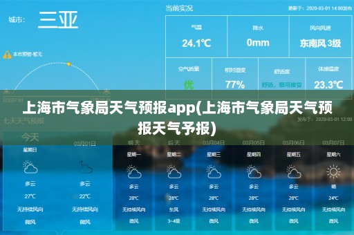 上海市气象局天气预报app(上海市气象局天气预报天气予报)