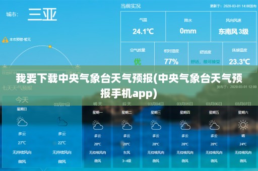 我要下载中央气象台天气预报(中央气象台天气预报手机app)