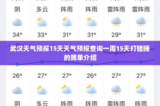 武汉天气预报15天天气预报查询一周15天打瞌睡的简单介绍