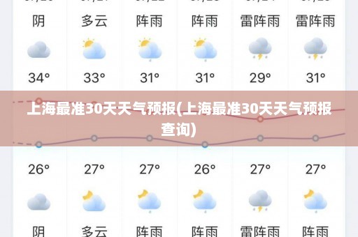 上海最准30天天气预报(上海最准30天天气预报查询)