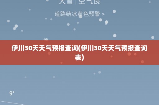 伊川30天天气预报查询(伊川30天天气预报查询表)