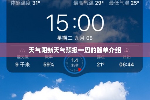 天气阳新天气预报一周的简单介绍