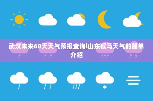 武汉未来60天天气预报查询l山东猴马天气的简单介绍