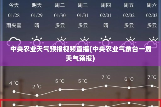 中央农业天气预报视频直播(中央农业气象台一周天气预报)