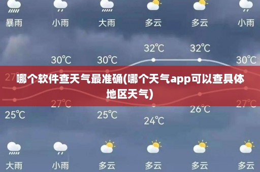 哪个软件查天气最准确(哪个天气app可以查具体地区天气)