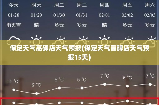 保定天气高碑店天气预报(保定天气高碑店天气预报15天)