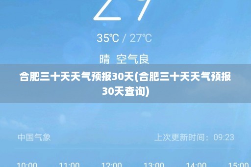 合肥三十天天气预报30天(合肥三十天天气预报30天查询)