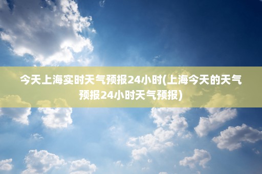 今天上海实时天气预报24小时(上海今天的天气预报24小时天气预报)