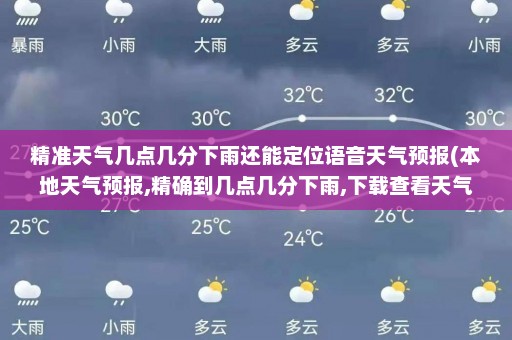 精准天气几点几分下雨还能定位语音天气预报(本地天气预报,精确到几点几分下雨,下载查看天气情况)