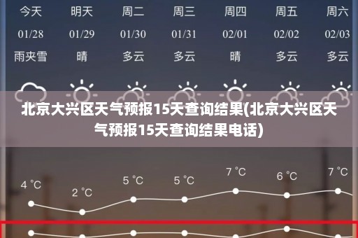 北京大兴区天气预报15天查询结果(北京大兴区天气预报15天查询结果电话)