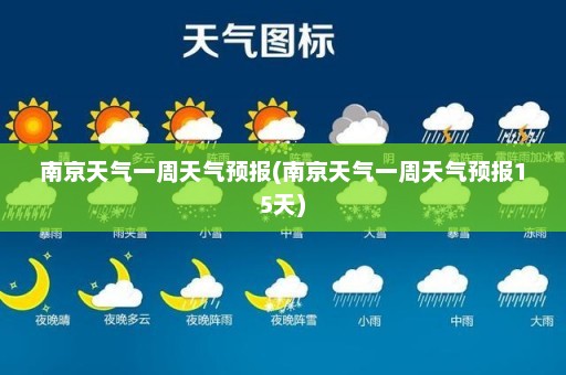 南京天气一周天气预报(南京天气一周天气预报15天)