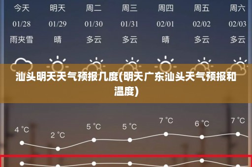 汕头明天天气预报几度(明天广东汕头天气预报和温度)