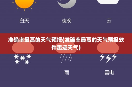 准确率最高的天气预报(准确率最高的天气预报软件墨迹天气)