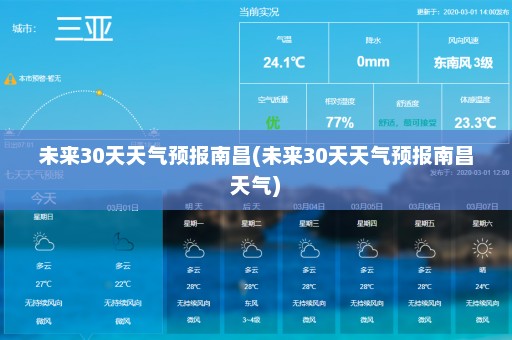 未来30天天气预报南昌(未来30天天气预报南昌天气)