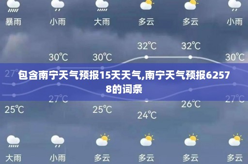 包含南宁天气预报15天天气,南宁天气预报62578的词条