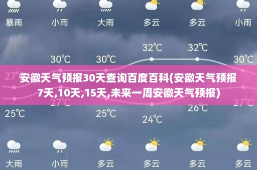 安徽天气预报30天查询百度百科(安徽天气预报7天,10天,15天,未来一周安徽天气预报)