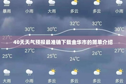 40天天气预报最准确下载金华市的简单介绍