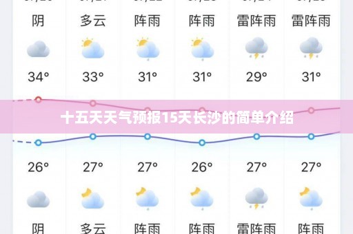 十五天天气预报15天长沙的简单介绍