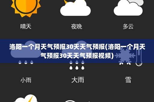 洛阳一个月天气预报30天天气预报(洛阳一个月天气预报30天天气预报视频)