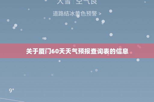 关于厦门60天天气预报查询表的信息