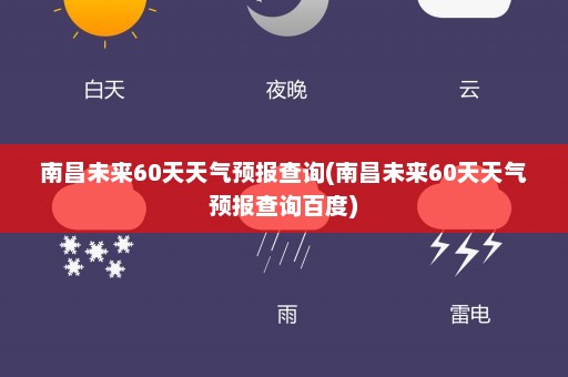 南昌未来60天天气预报查询(南昌未来60天天气预报查询百度)