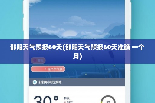 邵阳天气预报60天(邵阳天气预报60天准确 一个月)