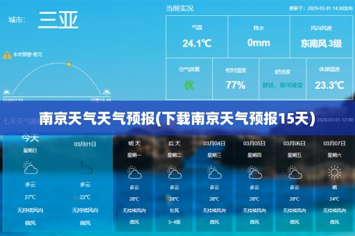 南京天气天气预报(下载南京天气预报15天)