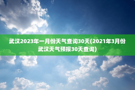 武汉2023年一月份天气查询30天(2021年3月份武汉天气预报30天查询)