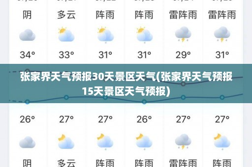 张家界天气预报30天景区天气(张家界天气预报15天景区天气预报)