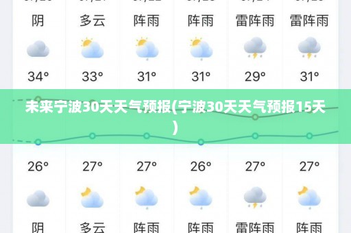 未来宁波30天天气预报(宁波30天天气预报15天)