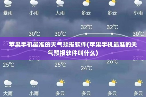 苹果手机最准的天气预报软件(苹果手机最准的天气预报软件叫什么)