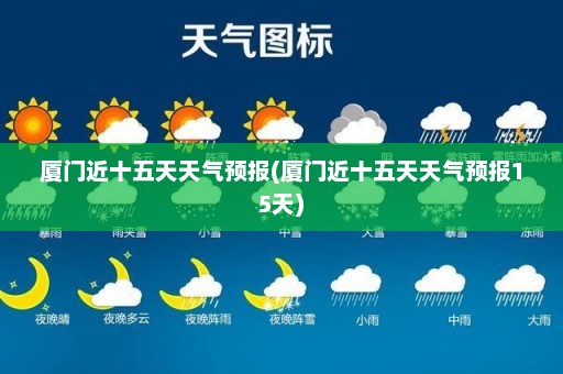 厦门近十五天天气预报(厦门近十五天天气预报15天)