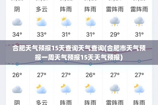 合肥天气预报15天查询天气查询(合肥市天气预报一周天气预报15天天气预报)