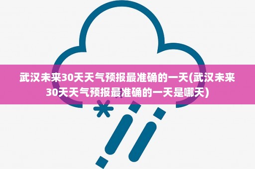 武汉未来30天天气预报最准确的一天(武汉未来30天天气预报最准确的一天是哪天)