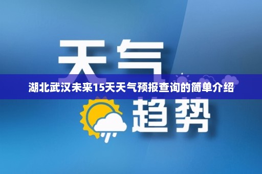 湖北武汉未来15天天气预报查询的简单介绍