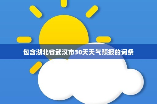 包含湖北省武汉市30天天气预报的词条