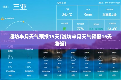 潍坊半月天气预报15天(潍坊半月天气预报15天准确)