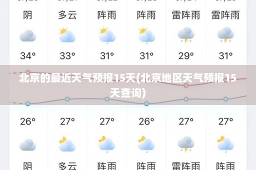 北京的最近天气预报15天(北京地区天气预报15天查询)