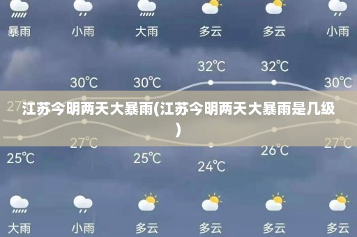 江苏今明两天大暴雨(江苏今明两天大暴雨是几级)