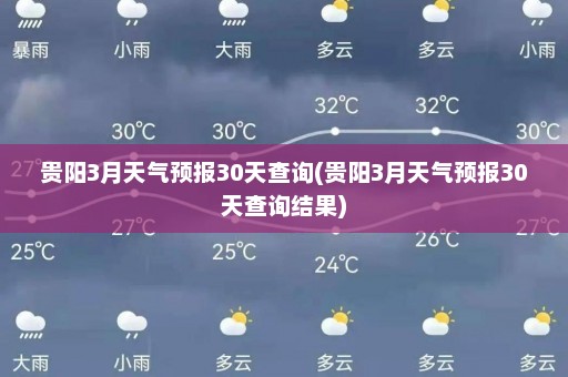 贵阳3月天气预报30天查询(贵阳3月天气预报30天查询结果)