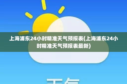 上海浦东24小时精准天气预报表(上海浦东24小时精准天气预报表最新)